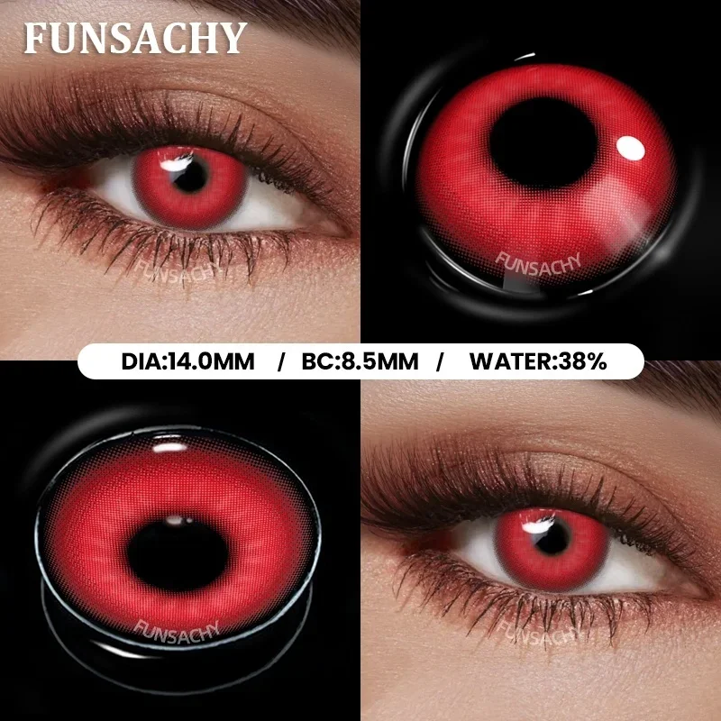 FUNSACHY 2 Stück Froya Cosplay Kontaktlinsen für Halloween, grüne und lila Linsen, Anime-Cosplay-Make-up, weiche Kontaktlinsen, rote Vampir-Augen-Kontaktlinsen. – Detail 29