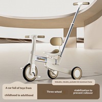 New 4 in 1 Baby Trike Kids Balance Bike Lightweight Bicycle Multifunctional Three Wheeled Adjustable Hand Push Tricycle
