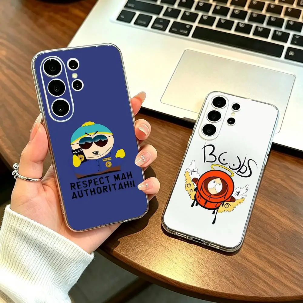 Funny South Park C-Cartoon Phone Case Transparent Silicone Soft For Samsung S25,S24,S21,S22,S23,S30,Ultra,S20,Plus,Fe