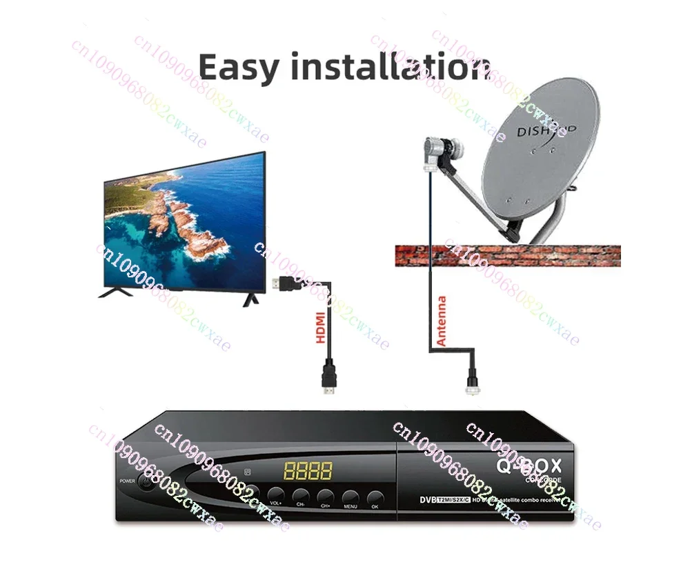 Dvb T2 S2 كومبو Cccam QBOX Ott استقبال الأقمار الصناعية 4k Dvb S2/t2 صندوق التلفزيون الذكي الرقمي المجاني CE 1080P دعم نوفا استقبال OTA