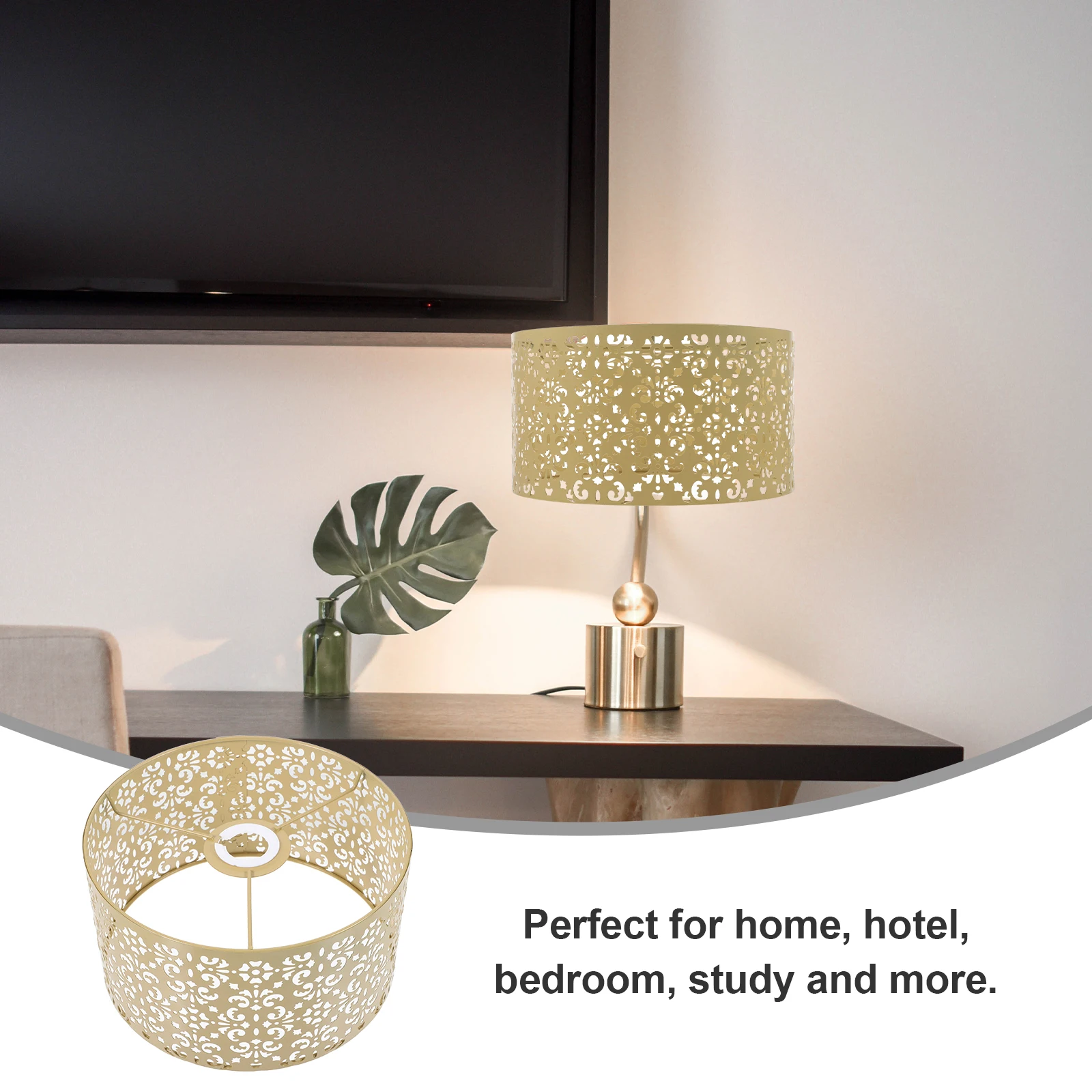 

Iron Lampshade Yellow Sunflower Small Lamp Shade Wrought Light Shade Desk Cover Replacement Table Metal Indoor