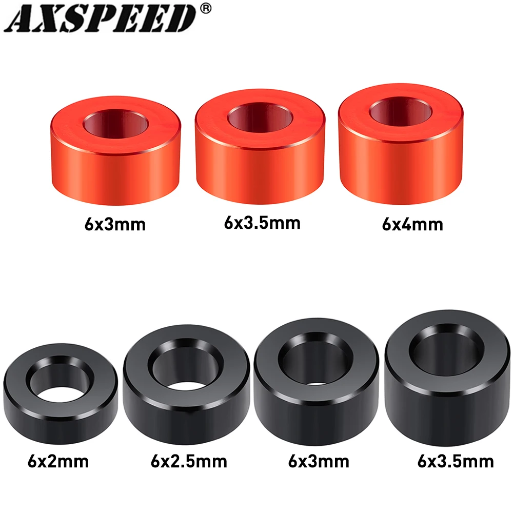 AXSPEED-espaciador de junta de almohadilla de aleación de aluminio, 10 piezas, para Axial SCX10, enlaces de varilla de tracción 1/10 RC Crawler Car, piezas de actualización