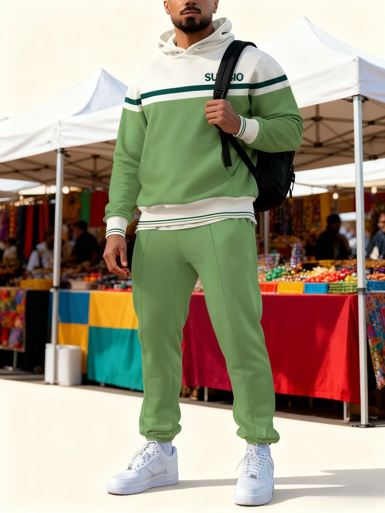 

Men's 2-piece set, fashionable hoodie paired with loose casual pants | comfortable and warm fabric, men's hoodie set.