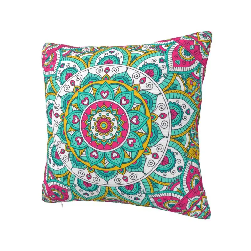 Custom Bohemia Ethnic Mandala Flower Throw Pillow Covers Decoration Cushions Cover For Sofa Car Seat Square Polyester Pillowslip