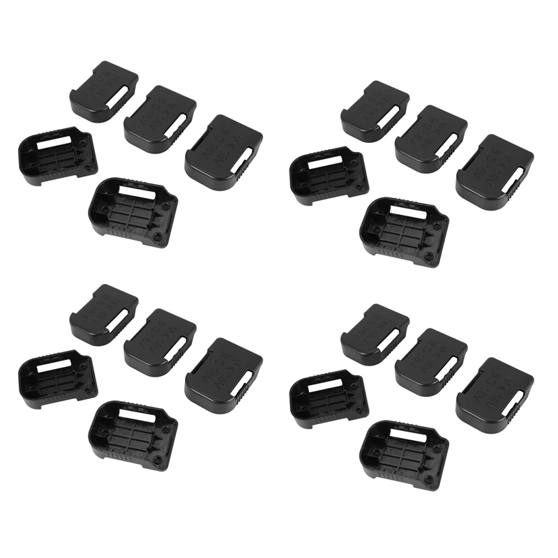 20Pcs Battery Storage Rack Battery Holder Case For Makita 18V Fixing Devices(Black)