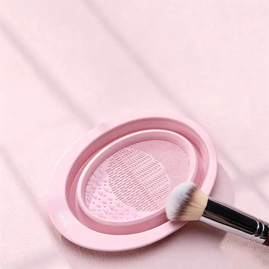 Makeup Brush Cleaner Bowl Silicone Washing Tool Makeup Sponge Cleaning Mat Brush Scrubber Case Cosmetic Brush Washing Accessories