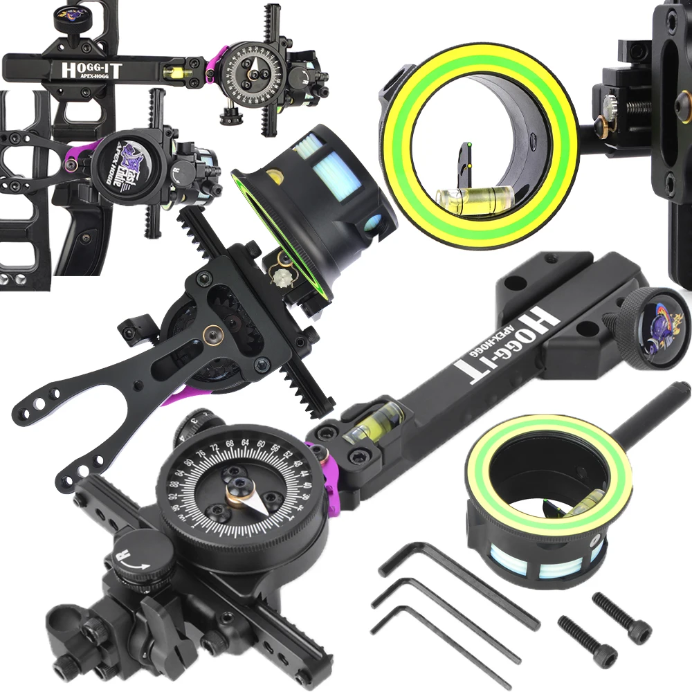 

2 Pin Compound Bow Sight 0.019" Optical Fiber Archery Micro Adjustable Bow Shooting Hunting Accessories