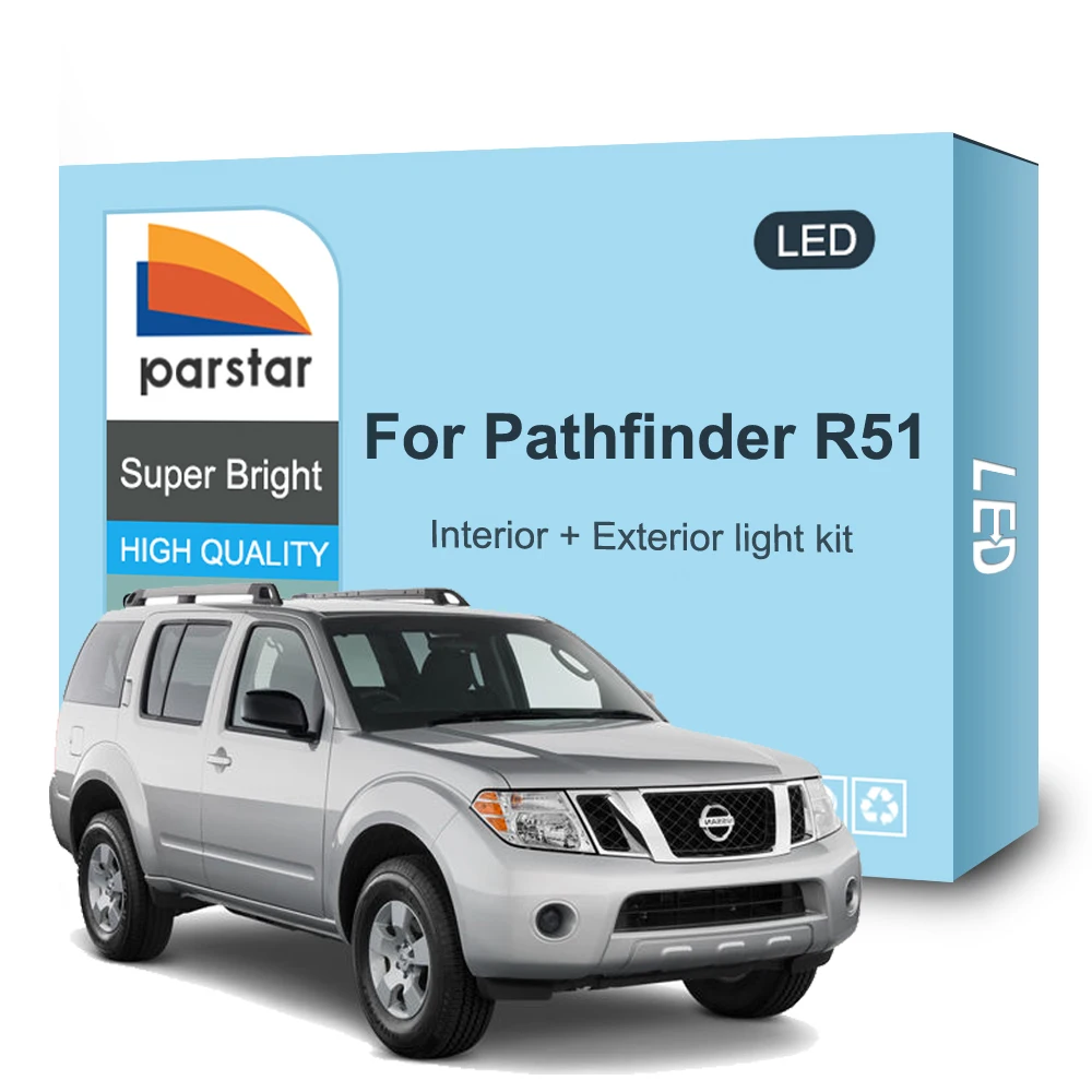 LED Interior and Exterior Light Kit For Nissan Pathfinder R51 2005-2012 Headlight Fog Turn Signal Lamp Parking Rear Reverse Bulb