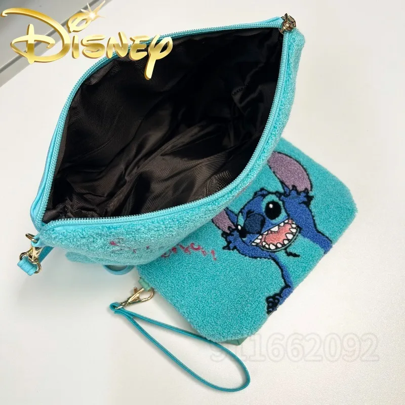 Disney Stitch New Plush Wallet Cartoon Embroidery Fashion Women's Shoulder Bag Portable Women's Plush Shoulder Crossbody Bag