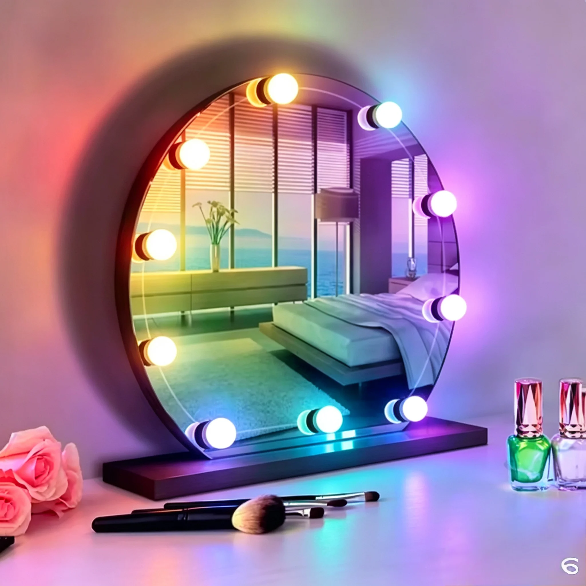 Colorful RGB LED Makeup Light Bulbs USB Powered Dimmable Vanity Mirror Ambient Lighting view 3