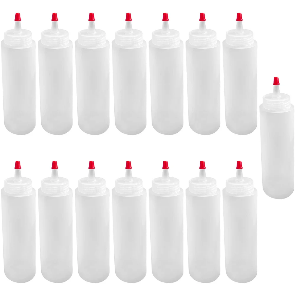 

15pcs Squeeze Bottles For Sauces Ketchup Soy Sauce Salad Dressing Oil Condiment Dispenser Kitchen Storage Container Mini Plastic