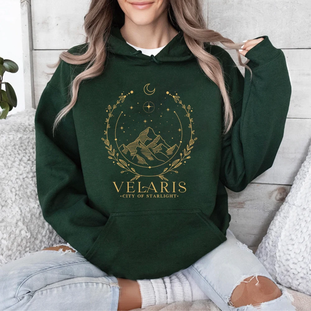 

Толстовка с капюшоном в стиле ретро Velaris Velaris City of Starlight Толстовка The Night Court с капюшоном в стиле аниме SJM Merch ACOTAR Пуловер Повседневные толстовки