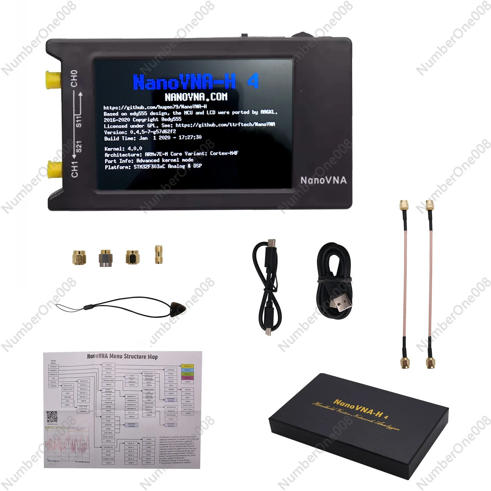 1.5GHz 4-Inch Vector Large Screen Network Analyzer Hugen Version NanoVNA-H4 Antenna Short Wave