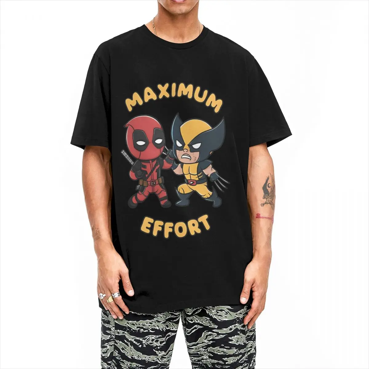 Men Women's Deadpool Woolverine PoolVerine Maximum Effort T Shirts Cotton Clothing Vintage O Neck Tee Shirt Printing T-Shirts