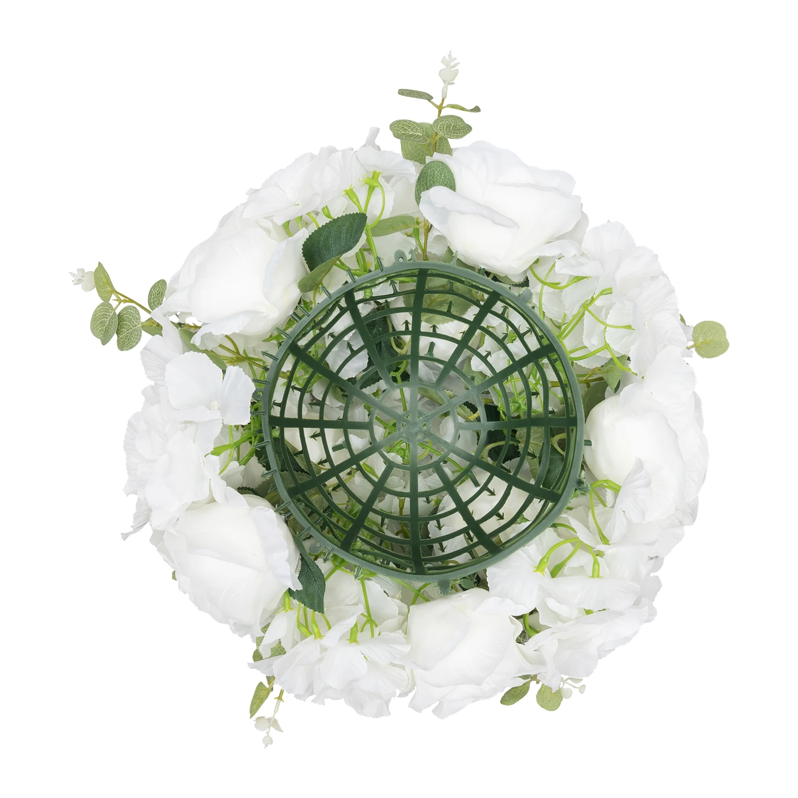 6 قطع من كرات الزهور الاصطناعية لتزيين الطاولة، محور حريري مع قاعدة بلاستيكية لحفلات الزفاف وأعياد الميلاد والديكور الداخلي