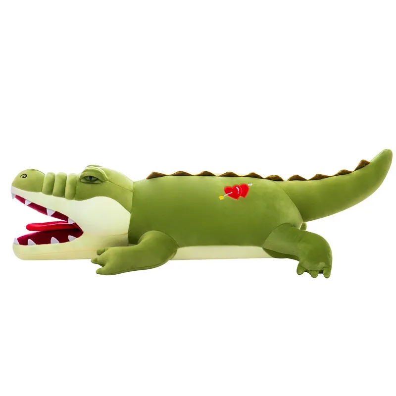 

Hot 1pc 80cm/100CM Simulation Lying Crocodile Plush Toys Stuffed Soft Animal Fiercely Pillow for Kids Boys Birthday Gift