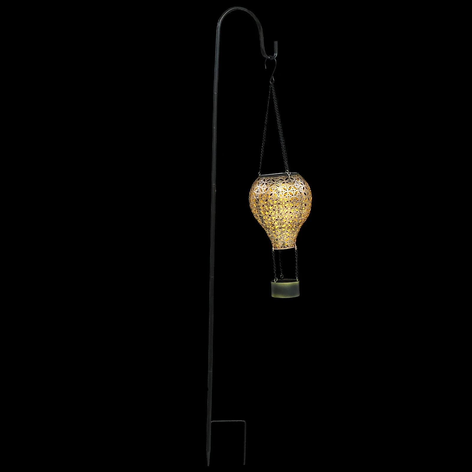 Mongolfiera cava in ferro solare L scape Cortile Giardino Prato DecorProiettore Artigianato in metallo Percorso esterno Tema costiero
