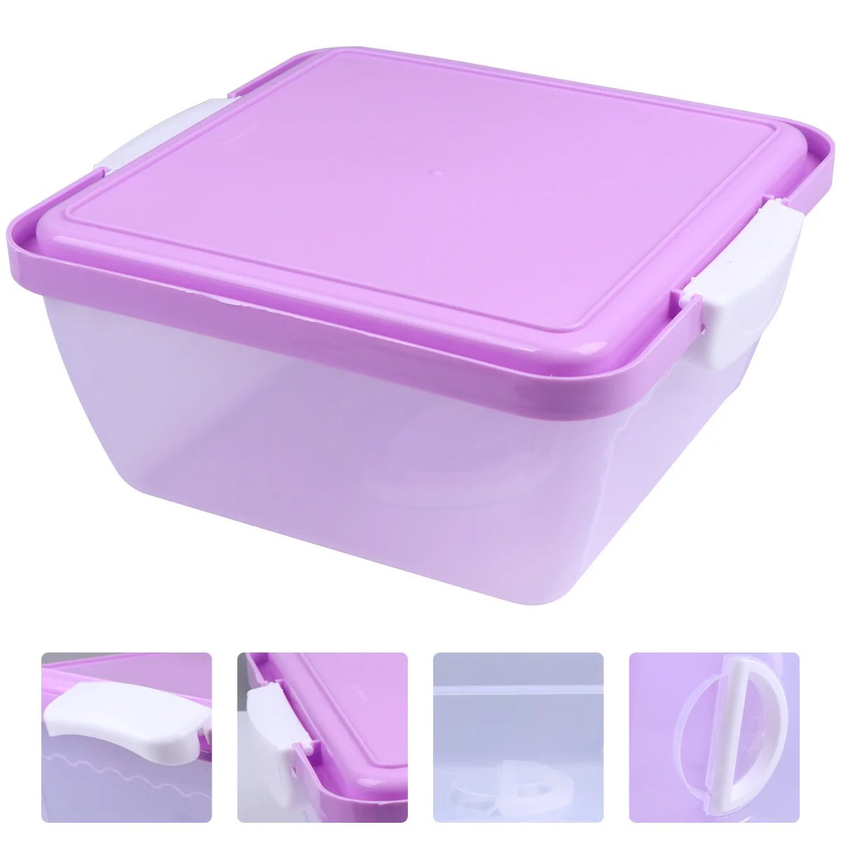 

1Pcs Birthday Cake Box Transparent Leak Proof Portable Hand-Held 8 Inch Square Carrier Easy Clean Eco-Friendly Durable