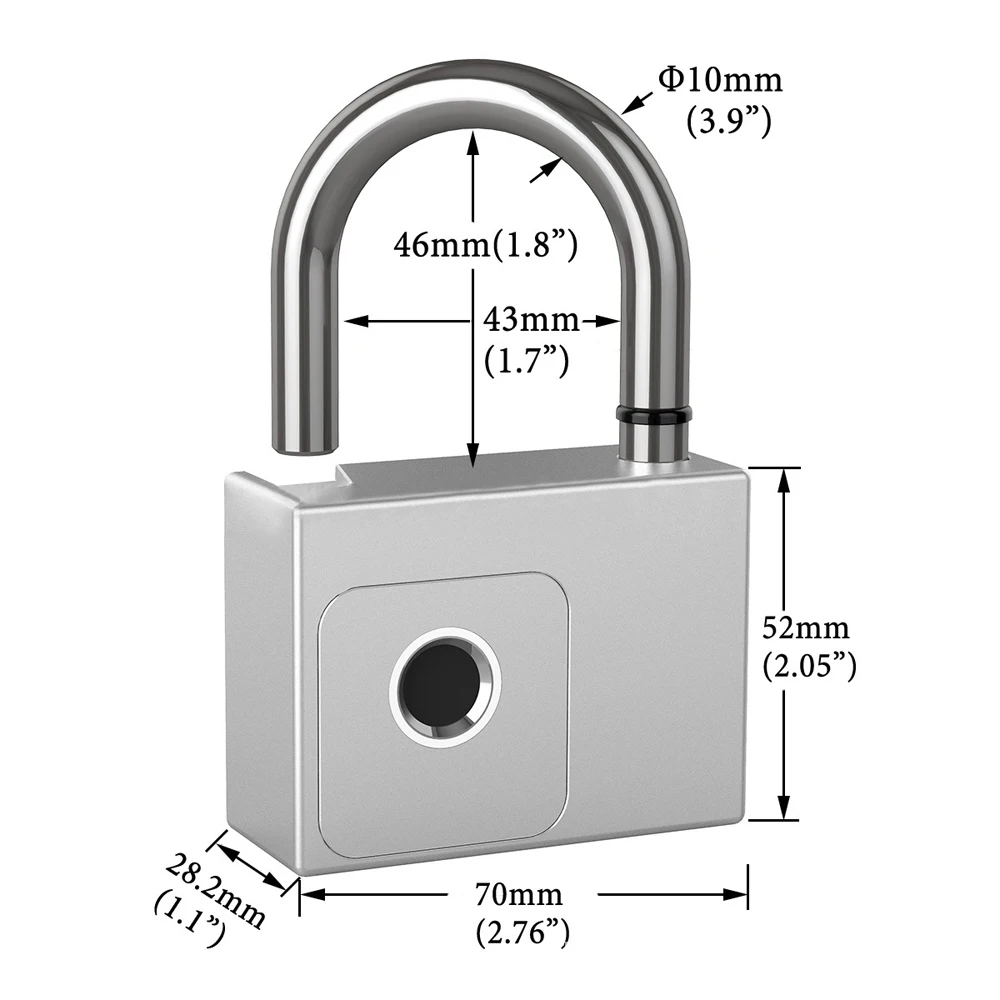 Tuya Smart Home Padlock Bluetooth Fingerprint Eletronic Lock IP65 Waterproof Antitheft USB Rechargeable Security Protection