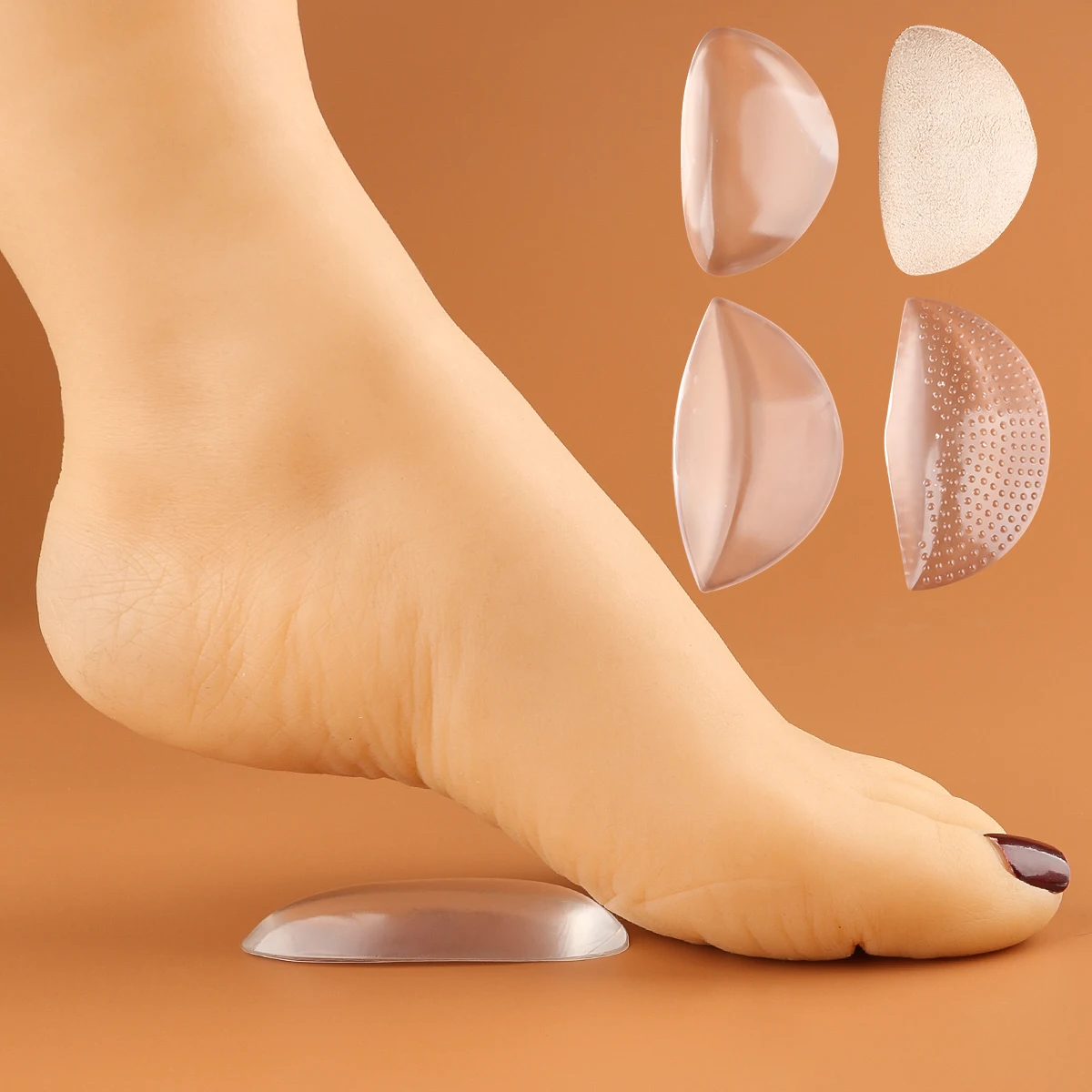 1pairs/lot Clear Silicone Gel Arch Support Shoe Inserts Foot Wedge Cushion Pads Pain Relief Flat Feet Insoles for Women