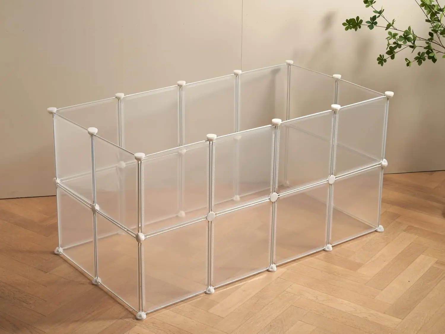 

Прозрачный манеж для мелких животных, 12x12 дюймов, 24 панели для морских свинок, щенков, кроликов в помещении и на открытом воздухе