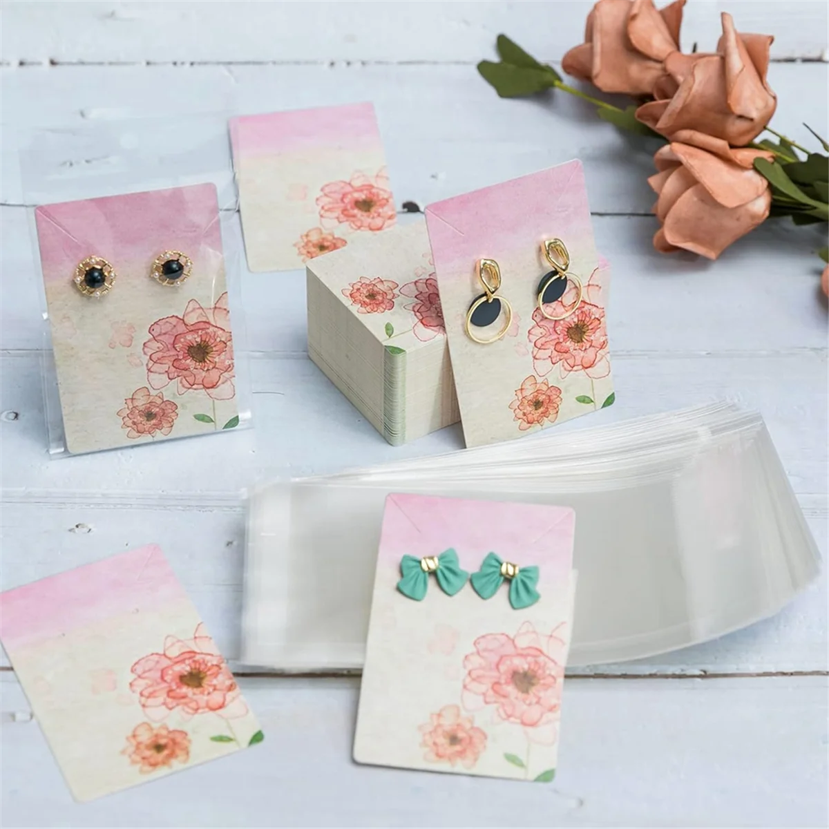 AA98 Necklace Display Cards Earring Display Cards Sets Earring Packing Holder Cards Jewelry Packing for Earring Necklace B