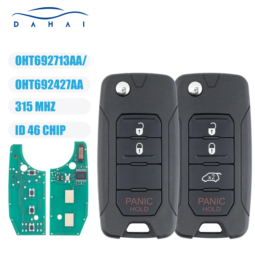 

dahai car key OHT692427AA 315MHz ID46 Chip 3/4B Modified Flip Remote Car Key Fob for Chrysler 200 300 Sebring PT Cruiser Liberty