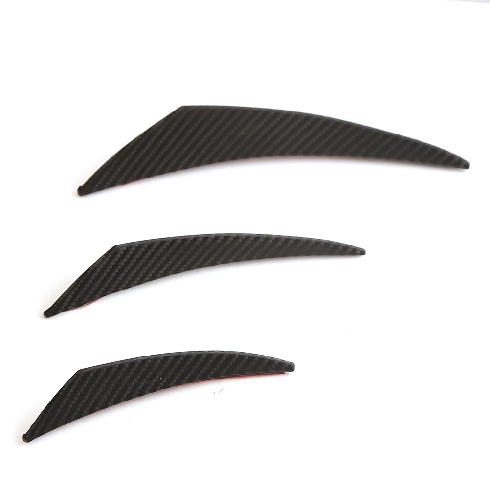 

6pcs Universal Pp Car Bumper Front Lip Splitter Spoiler Wrap Angle Shovel Carbon Fiber Pattern Durable Uv Coating For Auto