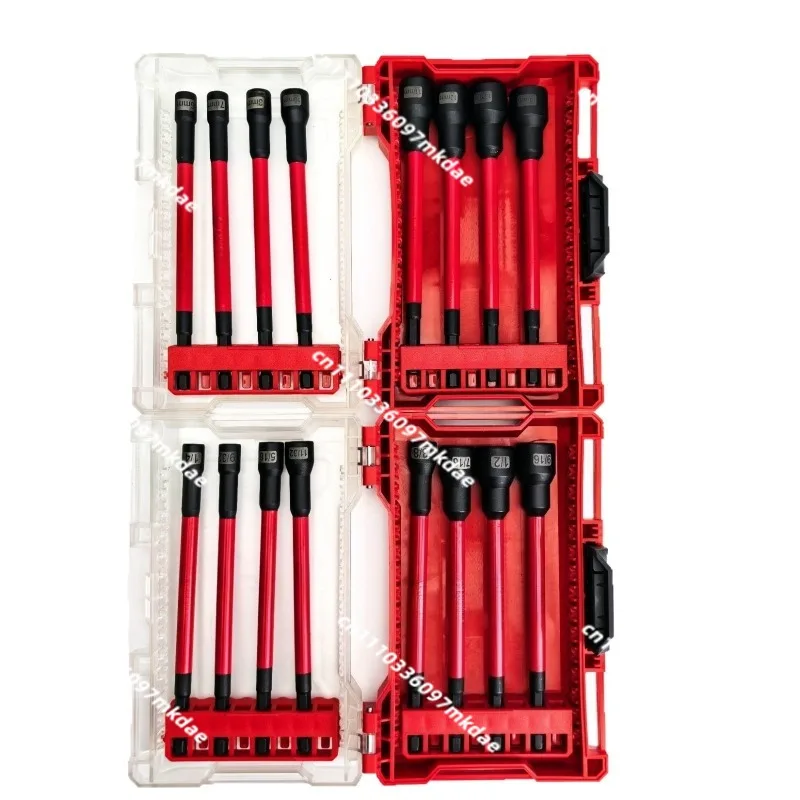 16PCS Powerful Magnetic Sleeve Set, Black Impact Resistant 150mm6 Metric and British Sleeve