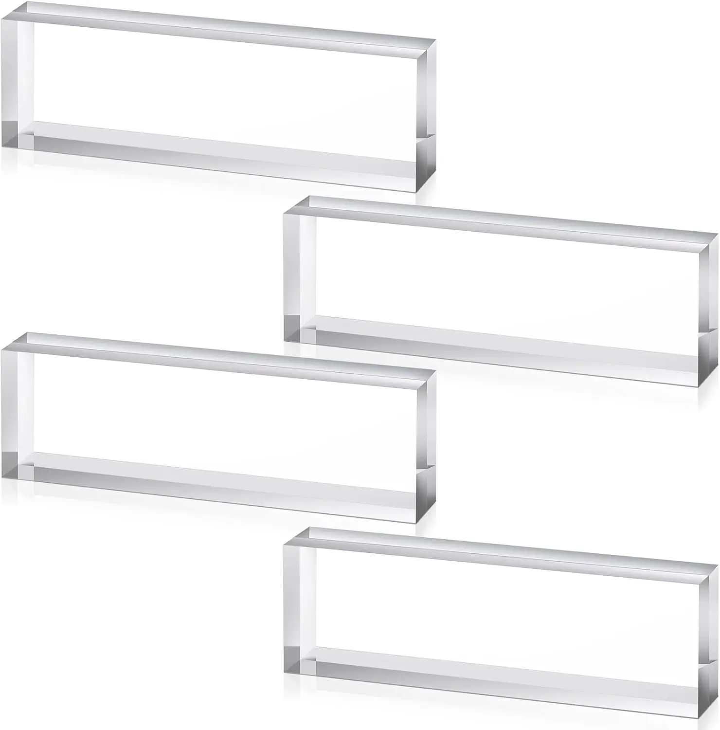 1-10Pcs 300mm Clear Acrylic Flat Bar, Transparents Display Block Cube for Name Plate, Wedding Props & Photography Scrapbooking