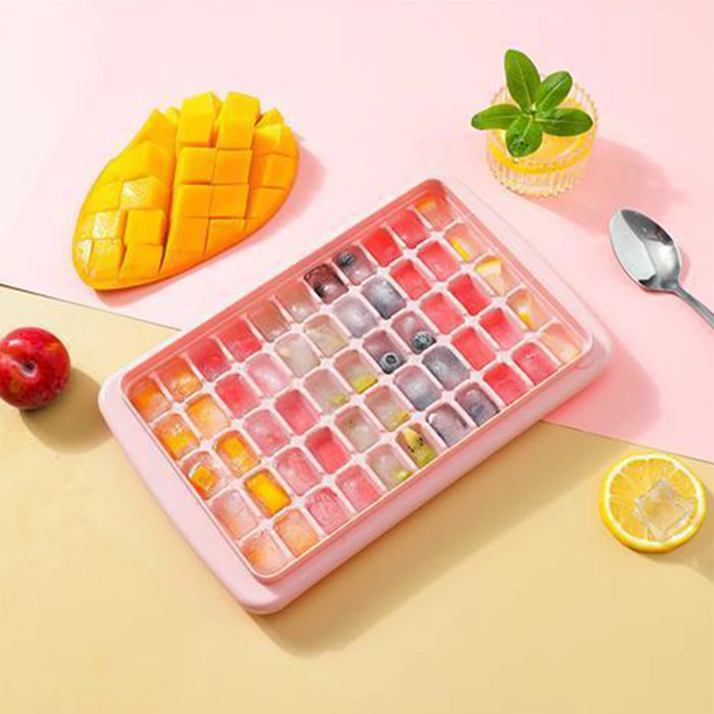 

55 Grid Ice Cube Tray Mold Plastic Kitchen Ice Maker with Lid Smooth Surface Easy Release Bpa Free Freezer Safe Dishwasher