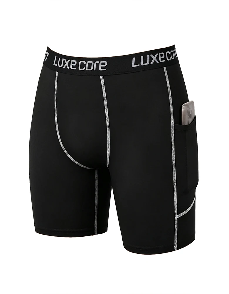 Men Sports Leggings Fitness Elastic Compression Tights Drying Quick Size Fitness Plus Pants Running Training Stretch Shorts