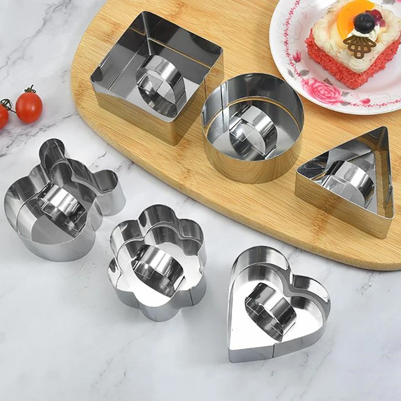 Round Stainless Steel Cake Mousse Ring With Lid Cake Decoration Tool Pastry Cake Mousse Mold Rice Ball Sushi Maker Kitchen Tool
