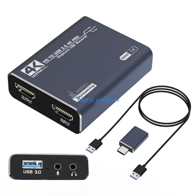 

Карта захвата C7AB USB для записи HDTV-видео и звука, входной сигнал до 4K и выходной сигнал 1080p. Видеозахват