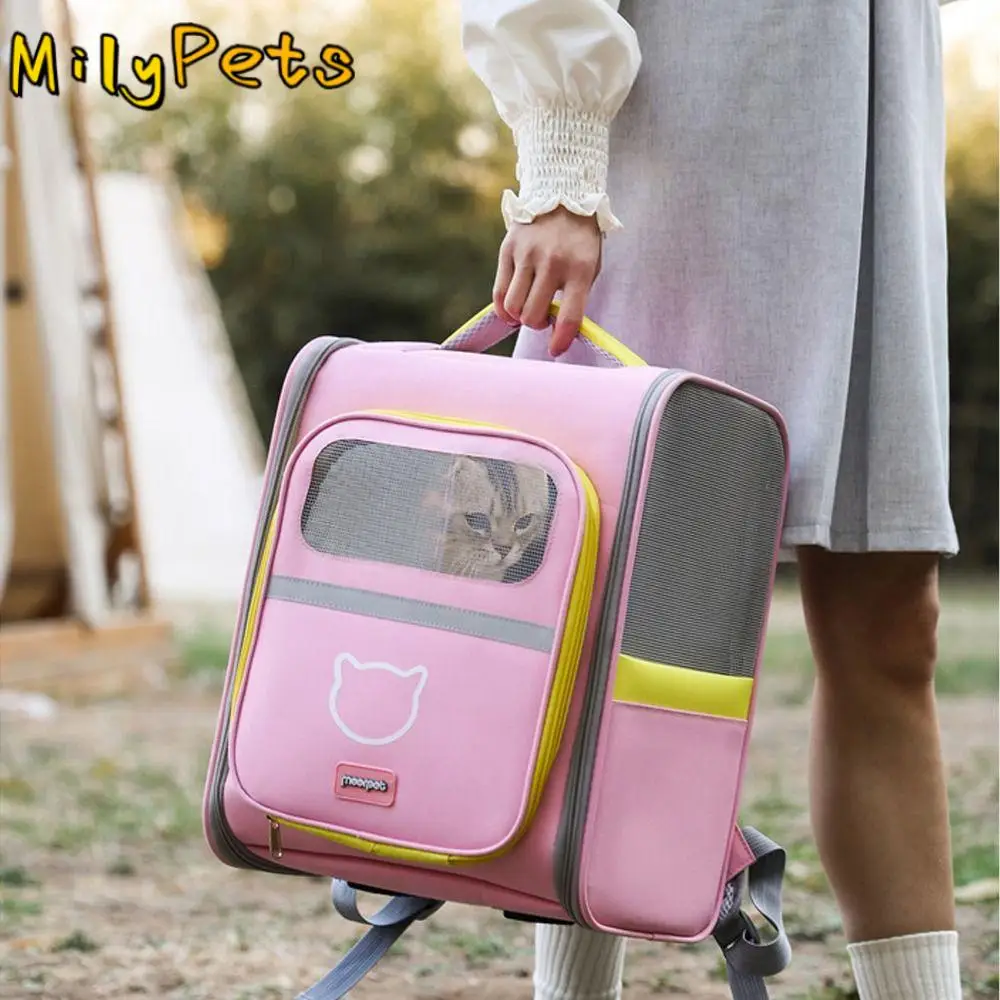 

Breathable Pet Carrier Backpack Windproof Large Capacity Pet Travel Backpack Wear-resistant Bite Resistant Dog Carrying Bag