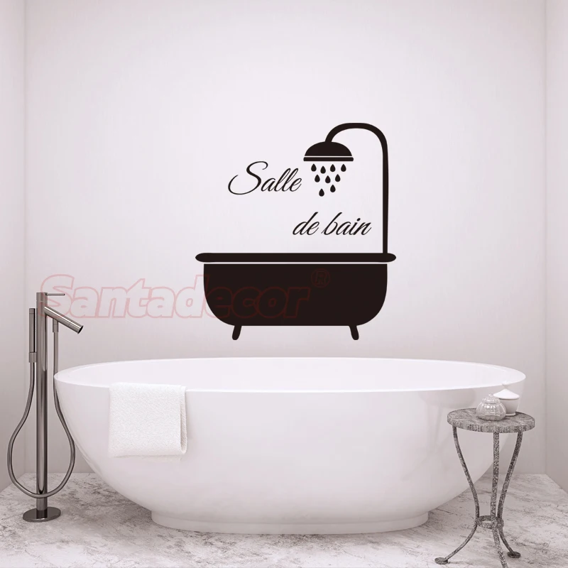 Sticker Design Salle De Bain Wallpaper Bathroom Mural Art Decal for A Door WC Home Decor Poster House Decoration 20cm x 21 cm