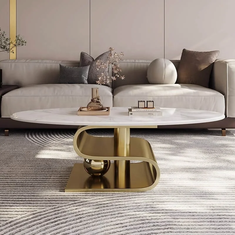 # Gold Modern Contemporary Stainless Steel Glossy Coffee Table Set For Living Room Furniture