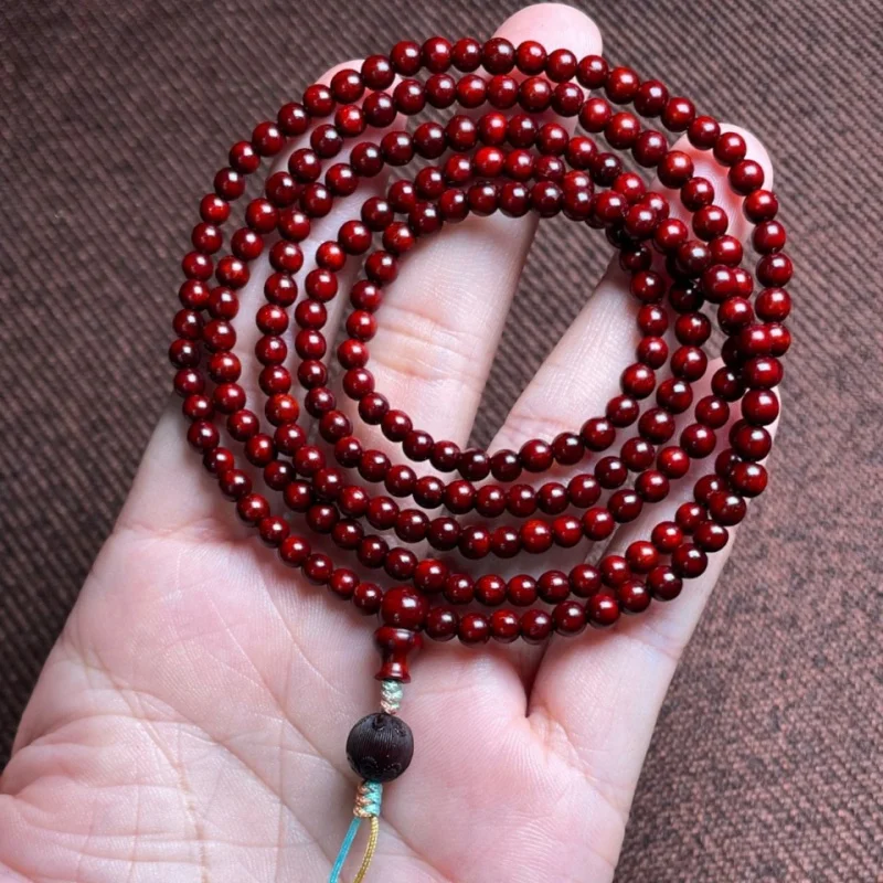 Indian small-leaf rosewood 216-bead bracelet 0.4mm for men and women, made from old material, Buddhist prayer beads