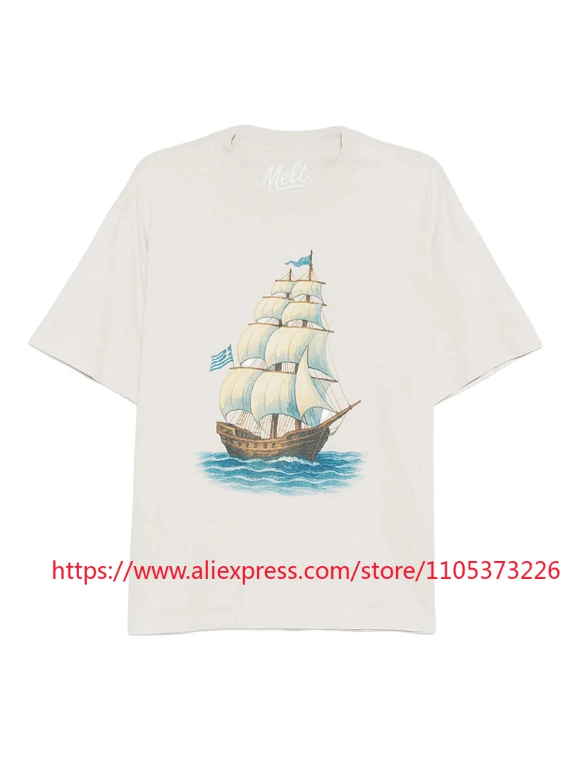 2026 New Melt Streetwear Oversized T-Shirt Unisex Vintage Flame Dog Graphic Crew Neck Short Sleeve Casual Top