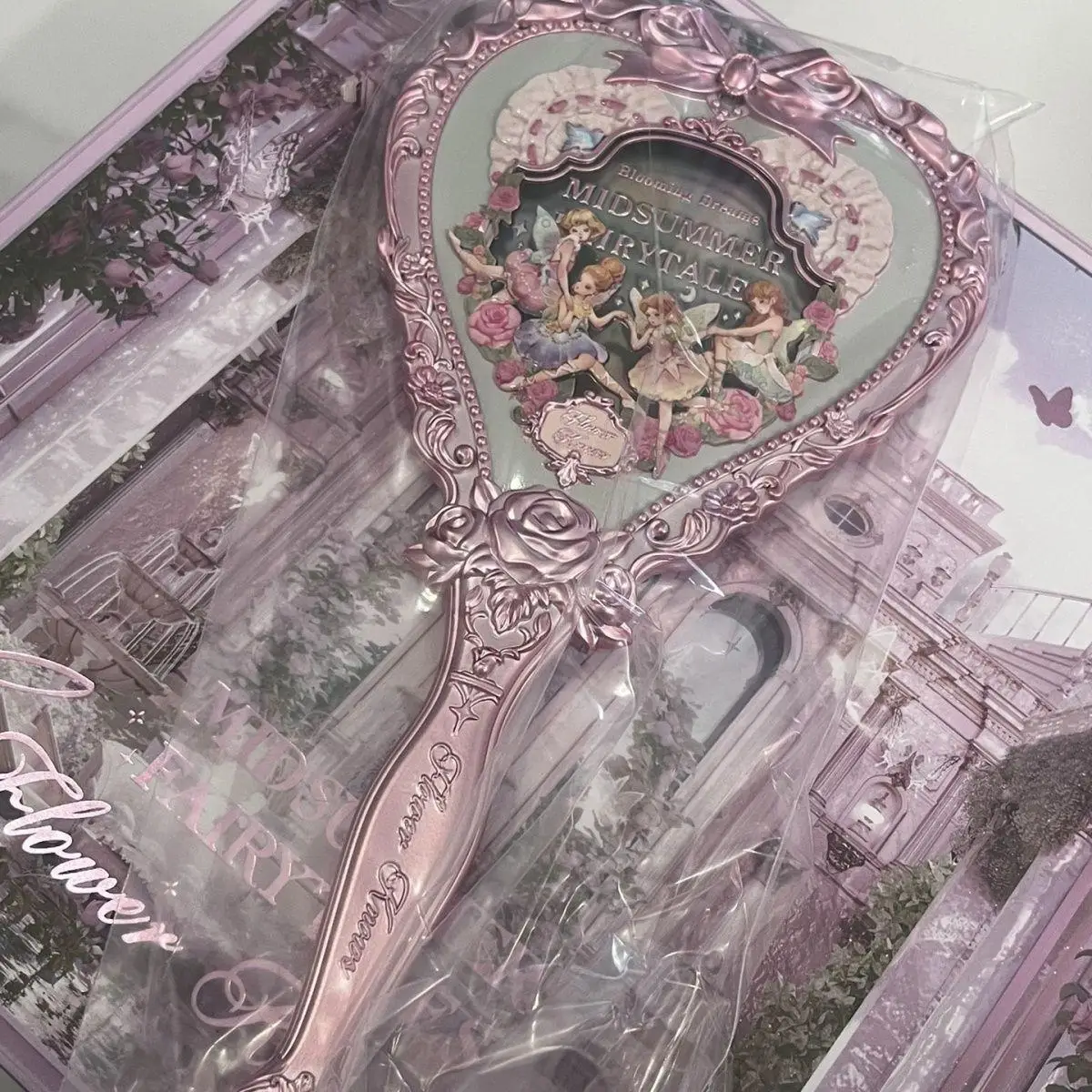 Flower Knows Summer Night Series Prinsesstijl Hoog uiterlijkniveau Draagbare handspiegel Make-up Kleine engel Cadeau