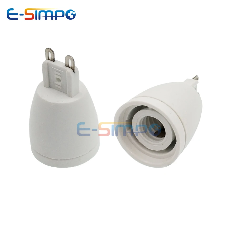 2pcs G9 to E14 E12 CFL LED Halogen 2Pin Base to EU US Standard Candelabra Chandelier Light Holder Socket Converter Adapter