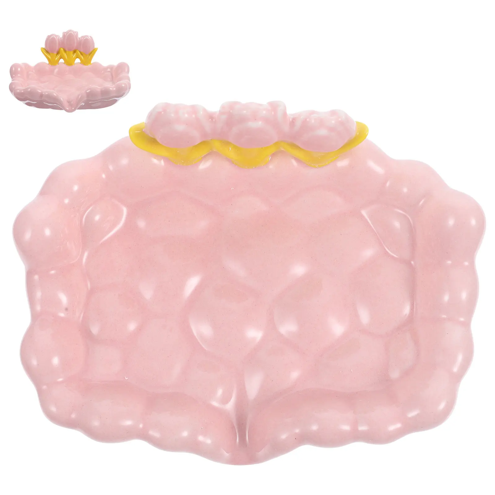 Ceramic Soap Holder Self-Draining Tray Bathroom Kitchen Hotel Bar Multi-Functional Draining Design Soap Dish for Shower