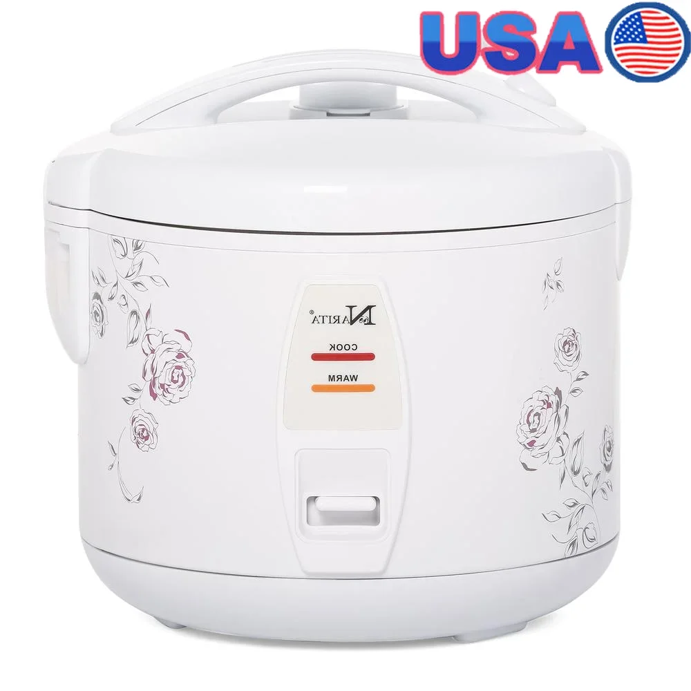 6 Cup Rice Cooker with Steamer 24 Hour Keep Warm Non Stick Inner Pot One Touch Operation Steam Cook Simultaneously Includes Tray