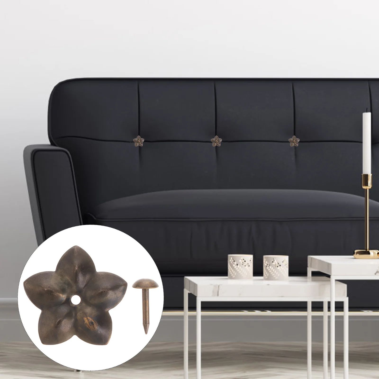 

60Pcs Iron Patch Nails Unique Retro Design Furniture Accessory Sofa Decor Thumbtacks Sturdy Durable Household Decoration