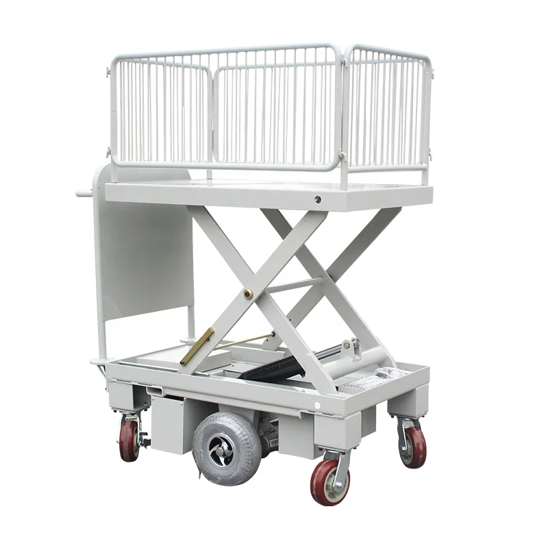 

Electric Scissor Lift Table With Shelf Electric Trolley Cart