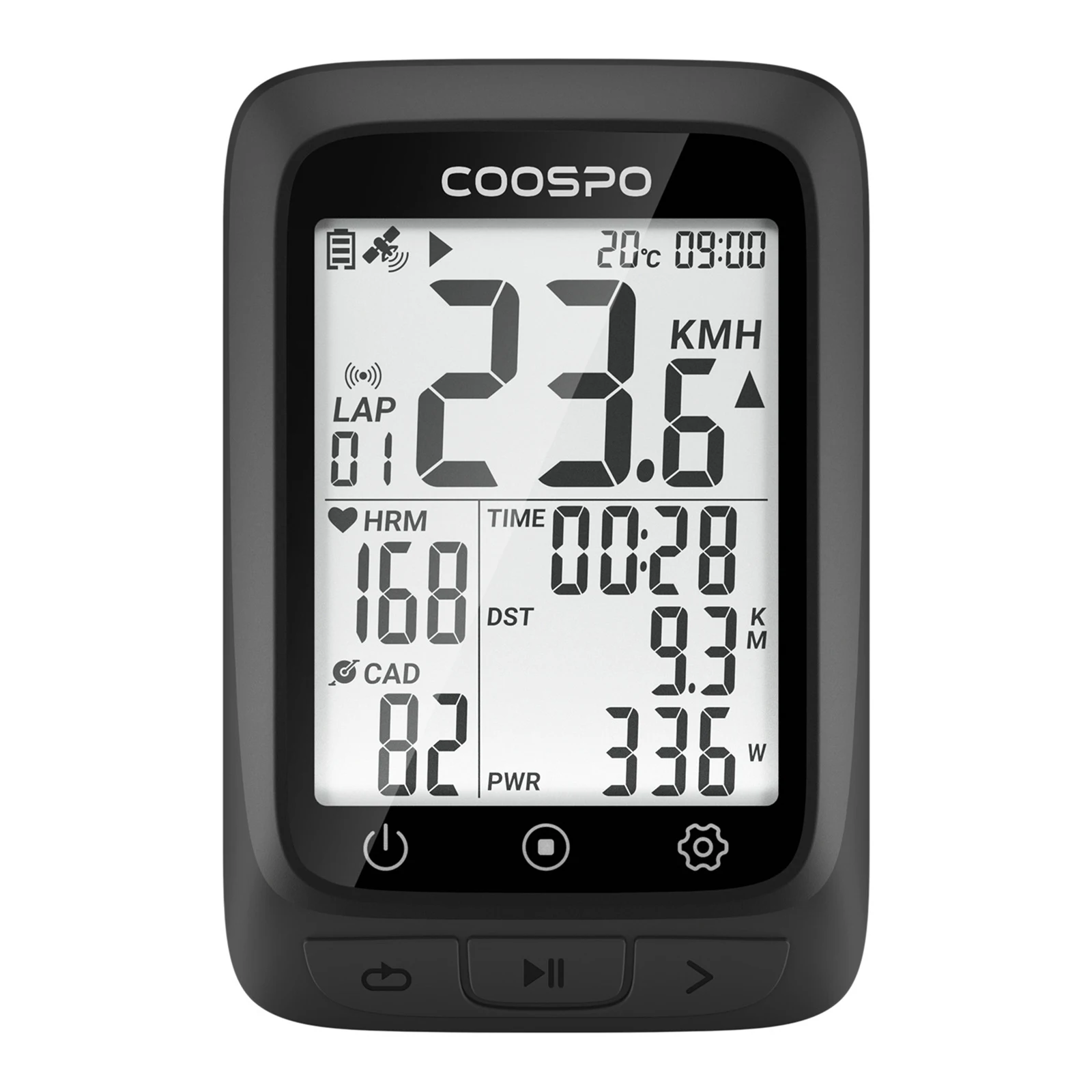 Coospo Fietscomputer Draadloze GPS Fiets Snelheidsmeter en Kilometerteller met ANT+ Hartslagmeter Cadanssensor BT 5.0 met IP67