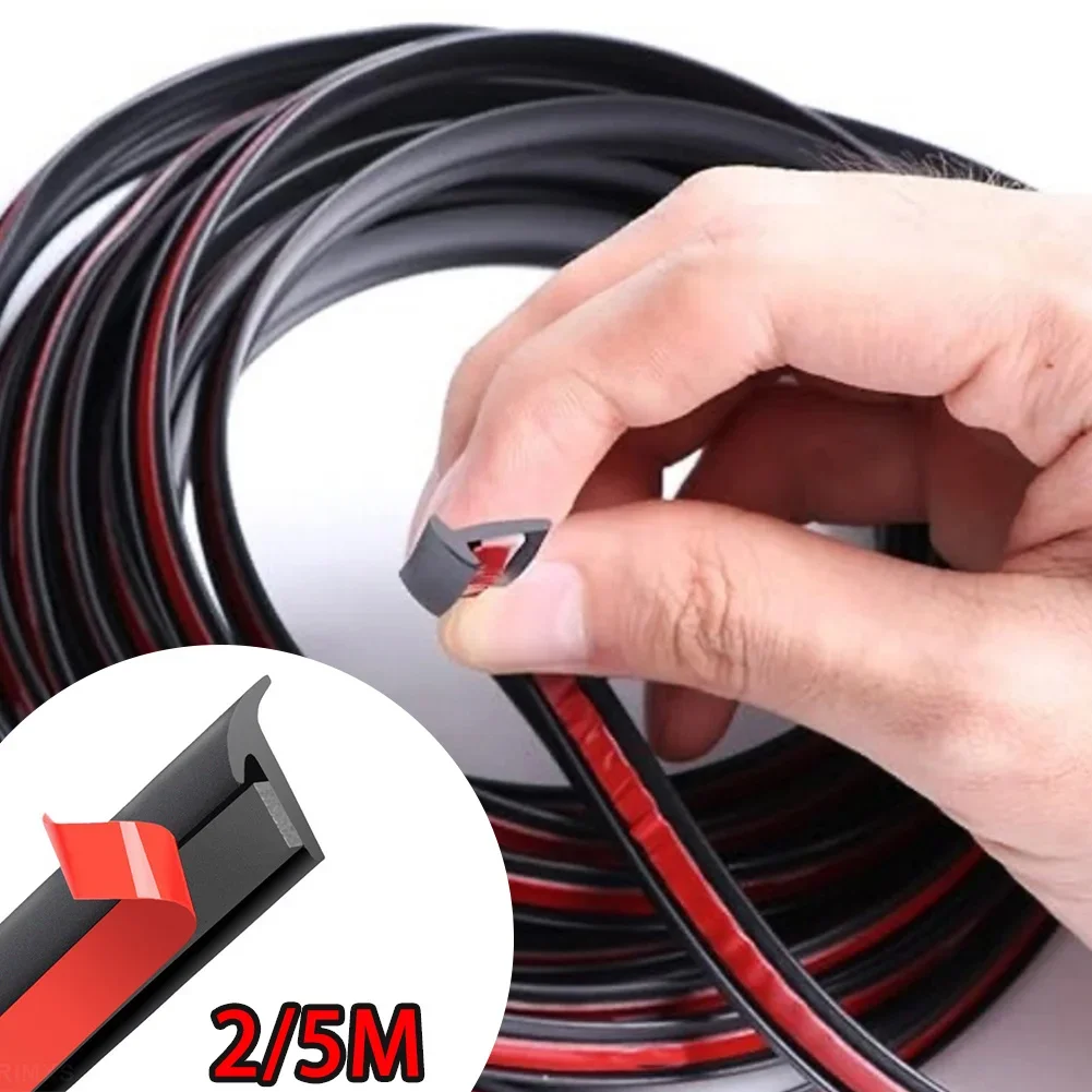 2/5m Car Rubber Sealing Strip T-shape Small Slanted Auto Seal Weatherstrip Car Bumper Fender Flare Arch Trim Sealants