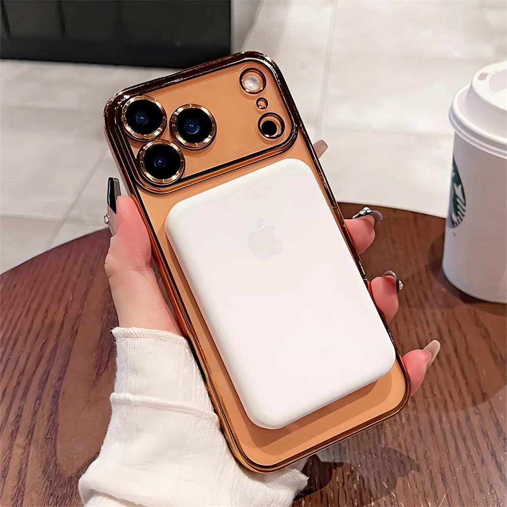 Luxuriöse, stoßfeste Silikon-Magnet-Hülle mit Beschichtung für iPhone 17 16 15 14 13 12 18 Pro Max, kompatibel mit Magsafe kabelloser Ladung, transparente Abdeckung – Detail 6