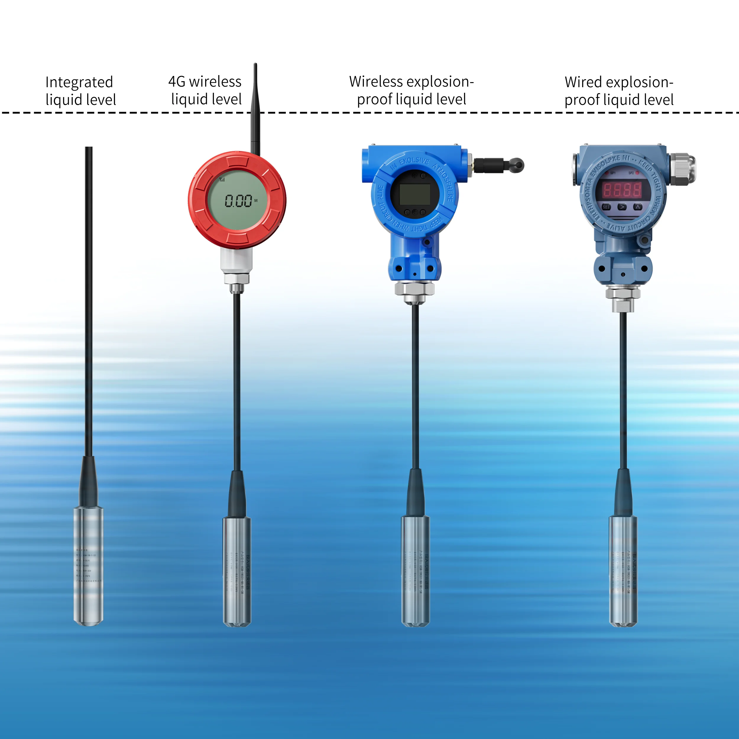 4-20ma Wireless Remote Water tank Level Sensor Meter Ip68 304 Deep Well Liquid Submersible Water Level Sensor Transmitter