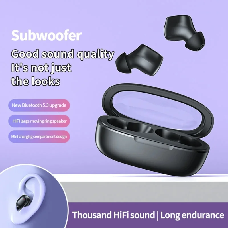 

Wireless Headphones Stereo Bass Noise Cancelling Earbuds With Microphone Type C Charging Subwoofer Earphones Sports